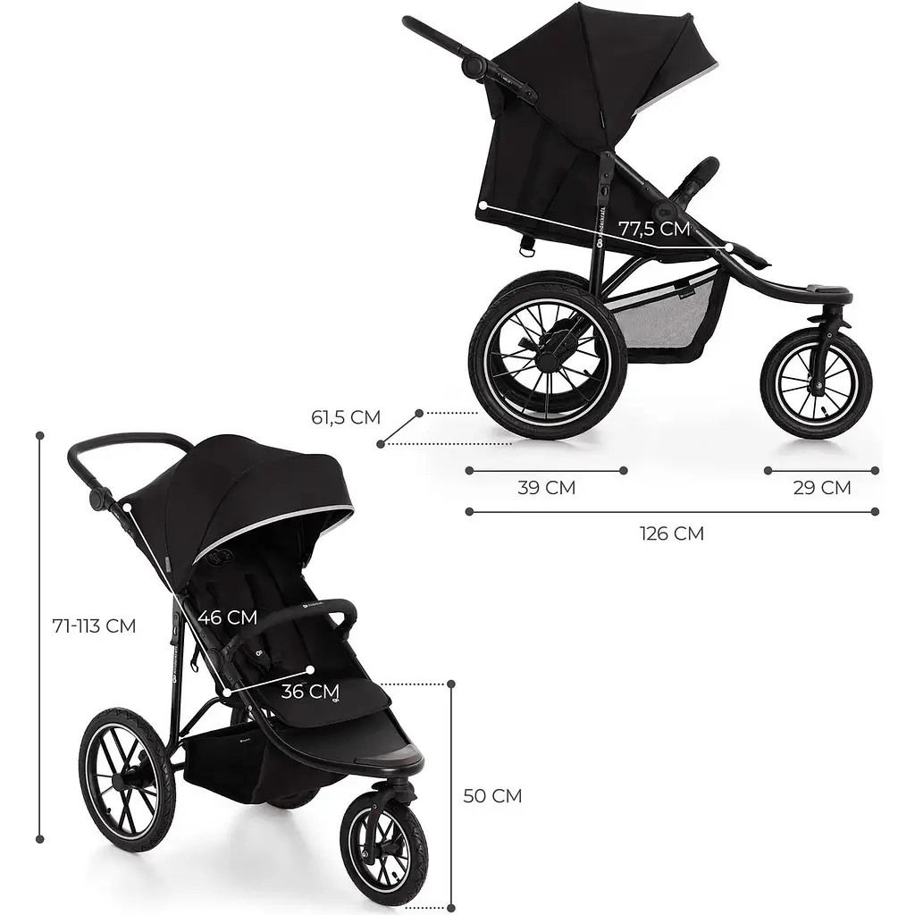 Прогулянкова коляска Kinderkraft Helsi Deep Black чорна (00-00305203) - фото 8