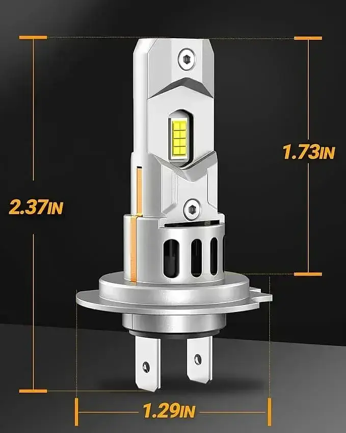 Світлодіодна LED лампа для фар SEALIGHT H7 18000lm 6500K, холодне біле світло, 500% яскравості, розмір 1:1 - фото 2