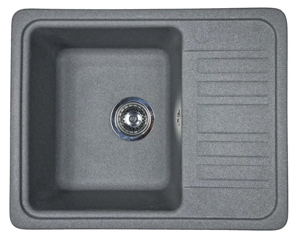 Кухонна мийка Adamant SMALL сіра 570x455x180 мм, з крилом 57 см - фото 3