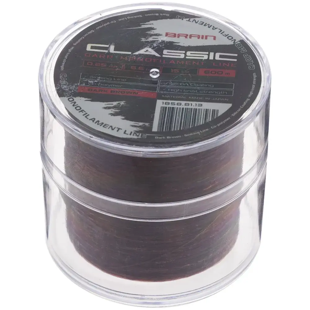 Волосінь Brain Classic Carp Line (dark brown) 600 м 0.25 мм 15 lb 6.6 кг - фото 2