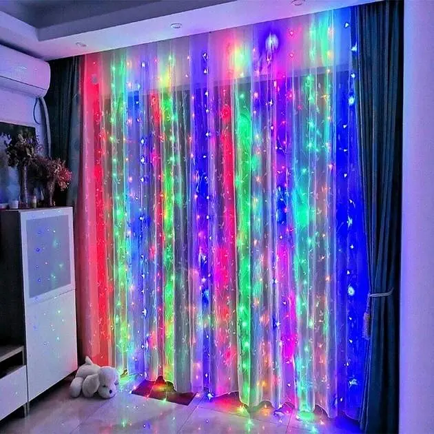Гірлянда-штора різнокольорова 2x2м 160LED від мережі XPRO (46831-_230) - фото 6