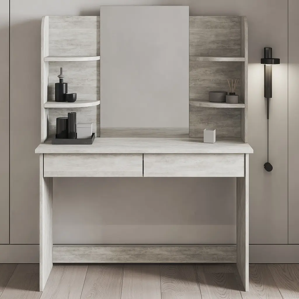 Туалетний столик із дзеркалом та поличками з ДСП F-114 - фото 4