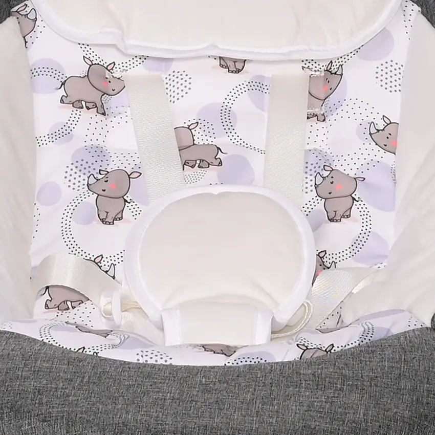Музыкальный детский шезлонг - качалка для малышей от рождения Twinkle Pink Rhino Lorelli Розовый - фото 6