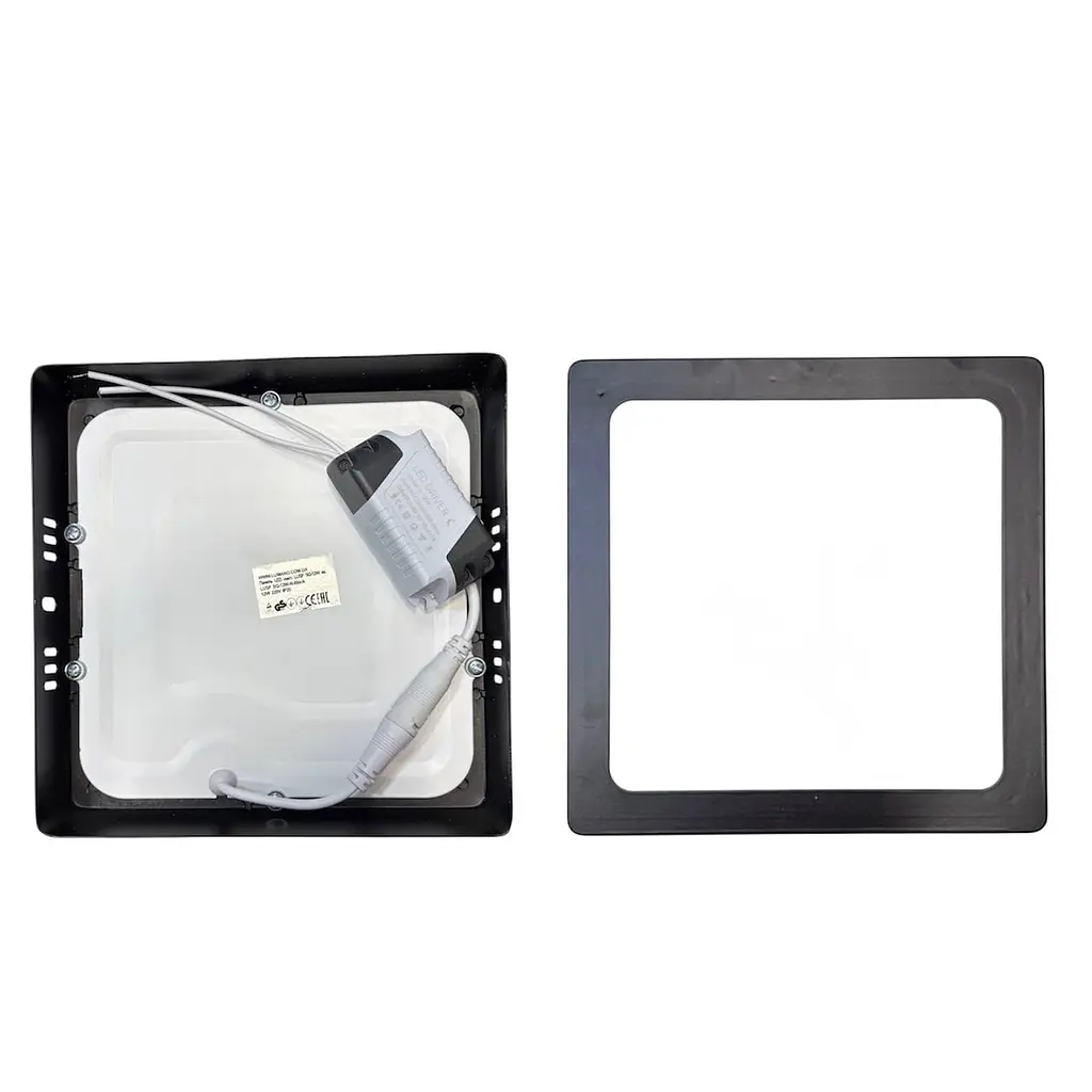Панель LED накладная BLACK LUSF SQ-18C 4000K 18W квадрат (210*210*28)  - фото 3