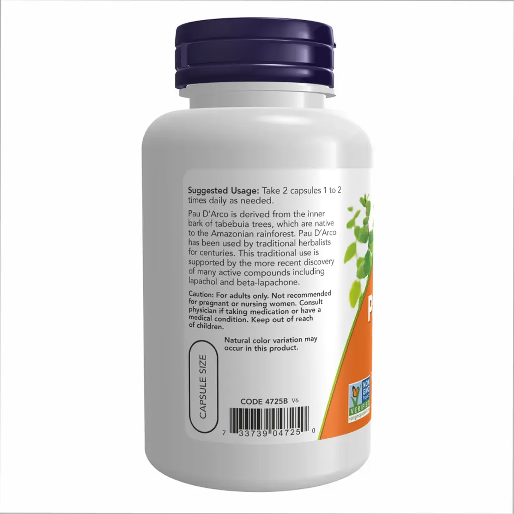 Натуральні добавки Pau D' Arco 500mg - 100 vcaps - фото 3