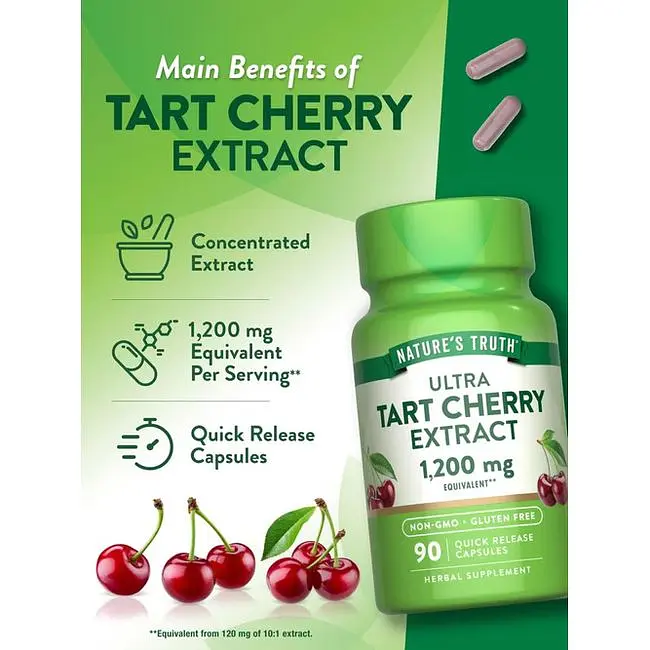 Терпка вишня екстракт Nature's Truth Ultra Tart Cherry Extract 1200 мг 90 капсул швидкого вивільнення (NTH-10081) - фото 4