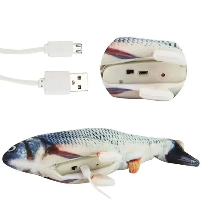 Іграшка для собак та котів Риба вібруюча Карась з USB 30 см 1 шт. (21020) - фото 2