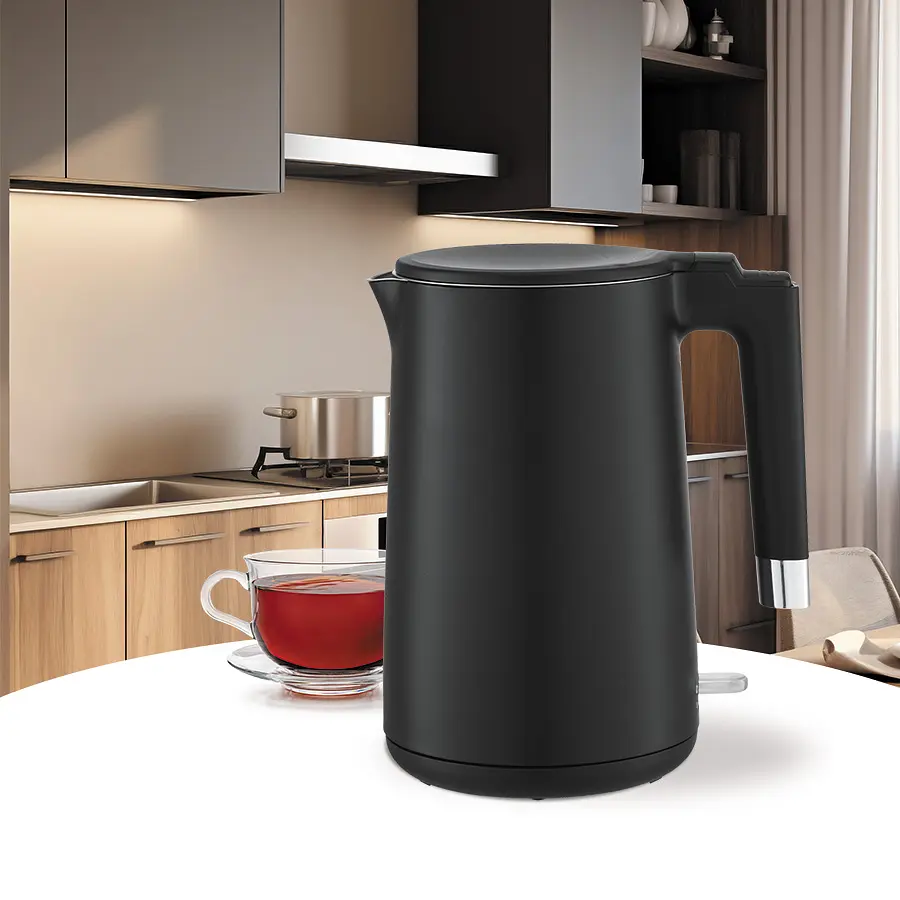 Електрочайник дисковий із подвійним корпусом об'ємом 1.7 л Maestro MR-026-BLACK  1500-1800 Вт Чорний матовий - фото 5