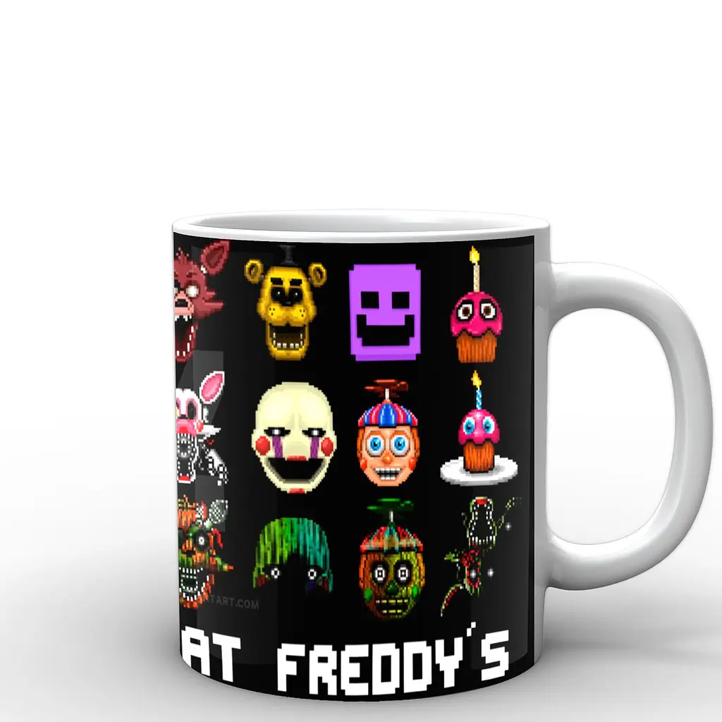 Кухоль GeekLand Five Nights At Freddys П'ять ночей з Фредді постер FN.02.063 330 мл білий - фото 2
