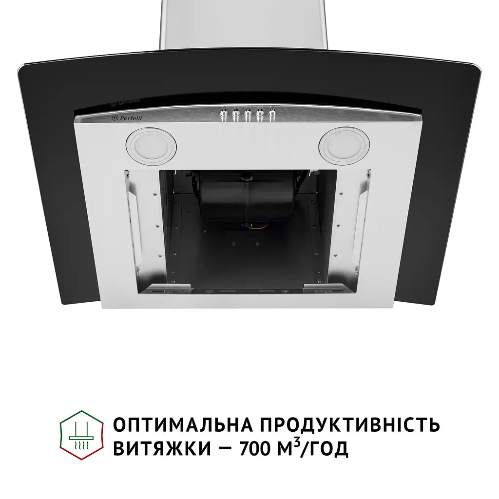 Витяжка декоративна зі склом PERFELLI GRASSI 6HMX INOX - фото 8