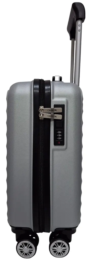 Валіза Carbon 66101 маленька для ручної поклажі міні XS 40x30x20 см ABS-пластик Срібна - фото 6