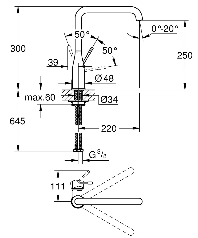 Змішувач для кухні Grohe Accent 30423000 Хром - фото 2