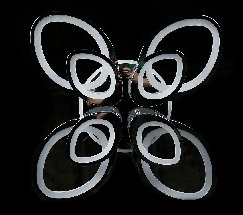 Люстра стельова LED Splendid Ray LK232/4+4+A, 75 см, 8 ламп, пульт, димер, білий метал, акрил, сучасний стиль для дому - фото 5