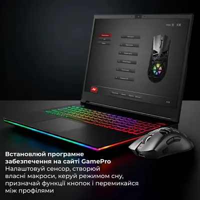 Мишка GamePro Genesis Spider Wireless/Bluetooth/USB Black (GM870B) - фото 8