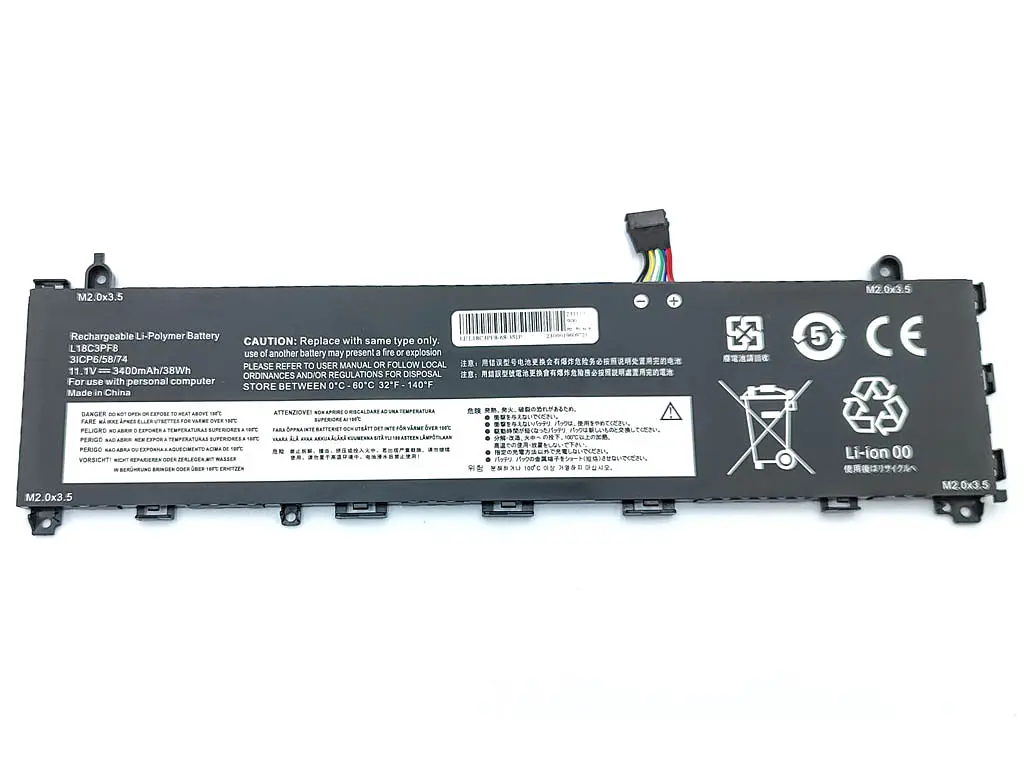 Акумулятор для Lenovo L18C3PF8 Ideapad S340-13IML, Xiaoxin 13-IML 2019 2020 (L18M3PFB, L18L3PF7) (11.1V 3400 mAh 38Wh) - фото 2