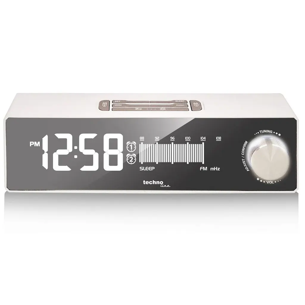Годинник настільний з радіо Technoline WT483 White/Silver (WT483) - фото 2