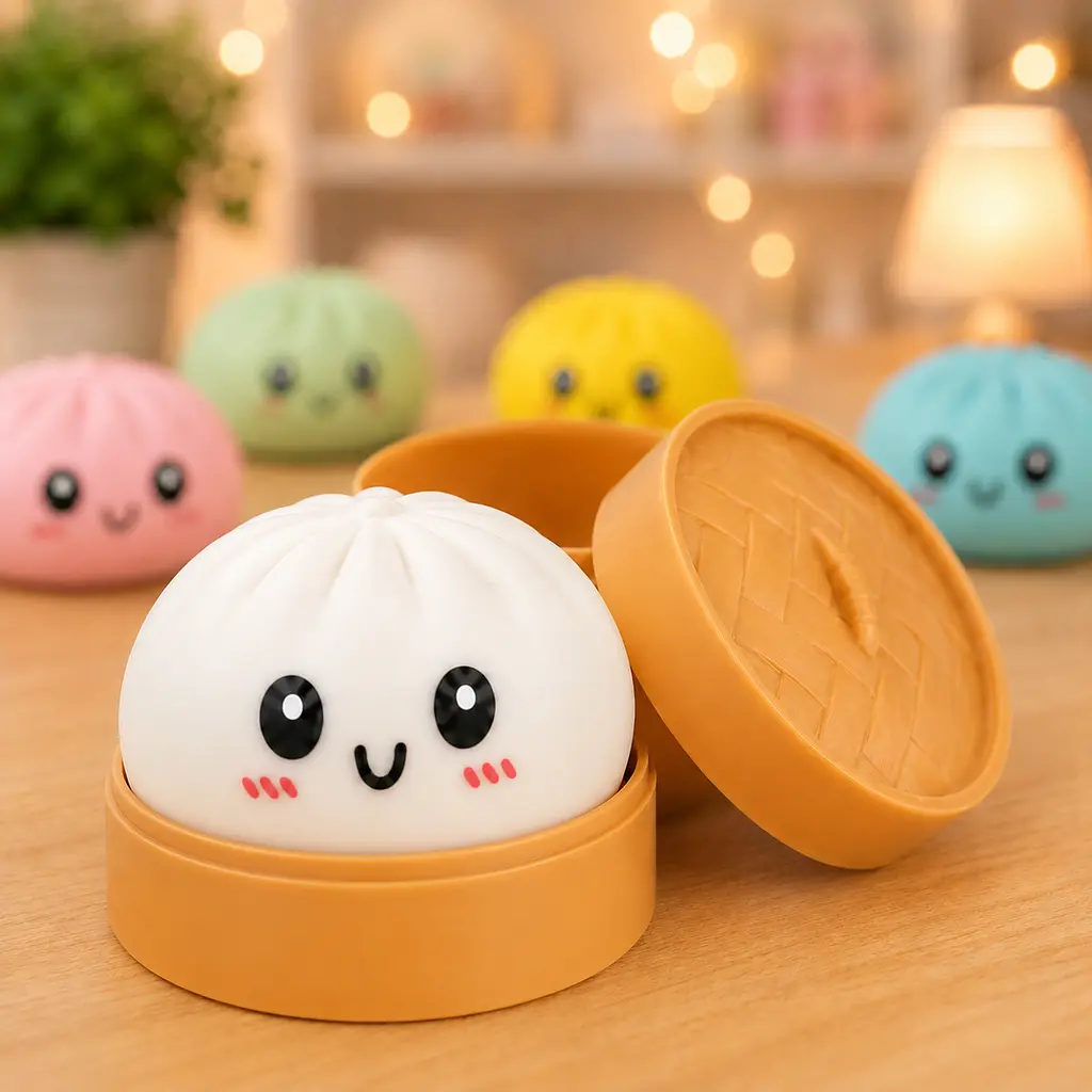 Антистрес-іграшка Squishy "Пельмешка" у коробочці / Сквіш бао-булочка, пельмень 5,5 см / Іграшка антистрес сквіш Squishy Dumpling