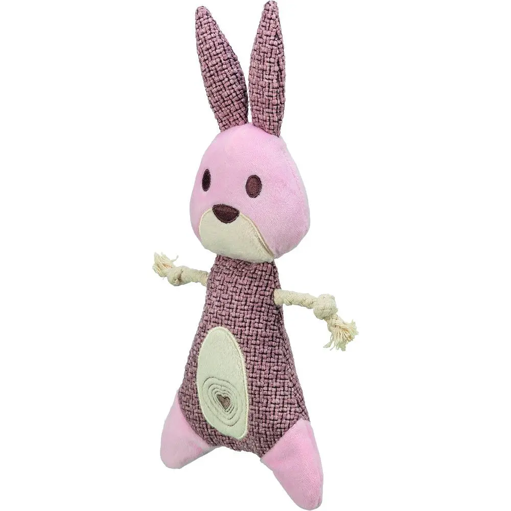 Игрушка для собак Trixie Заяц ткань и плюш 24 см розовая - фото 2