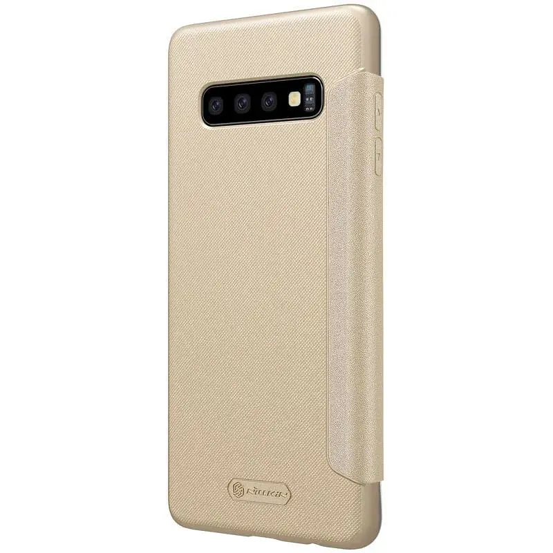 Чохол-книжка Nillkin Sparkle Leather Case Samsung Galaxy S10 Gold - фото 3