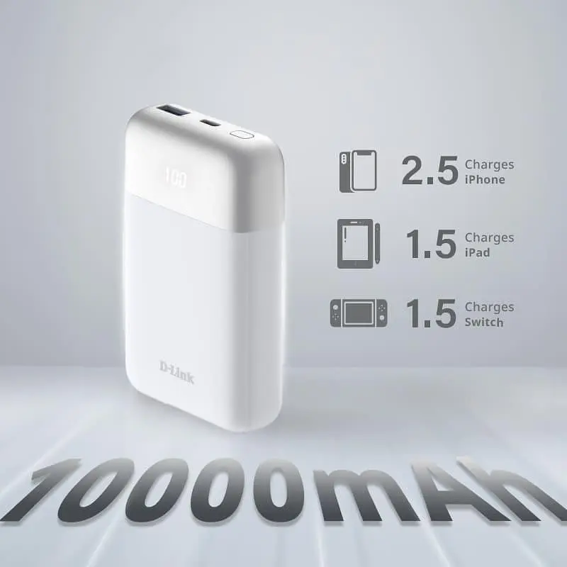 Павербанк D-Link White 10 000 mAh / 18 Вт (DPP-101) - фото 8