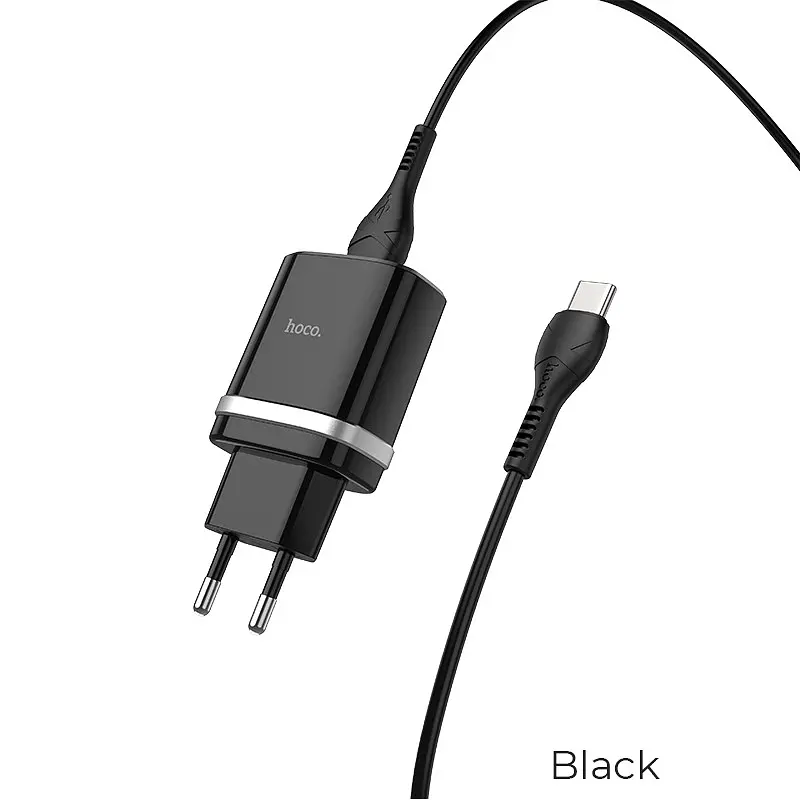 Адаптер мережевий Hoco Type-C Cable Smart FCP / AFC C12Q 1USB, 3A, 18W, QC3.0 - фото 2