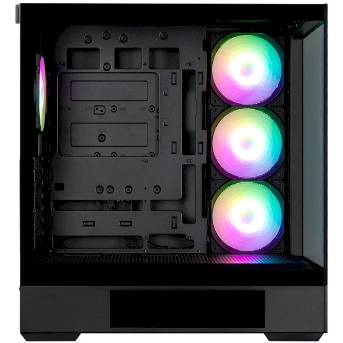 Корпус Zalman P40 DS Black Mid Tower без БЖ для ATX / Micro ATX / Mini ITX 1xType-C / 2xUSB 3.0 макс. CPU - 165 мм / VGA - 420 мм 4x120 мм ARGB бічна та передня панелі із загартованого скла LCD екран (CPU / GPU / Time) - фото 5