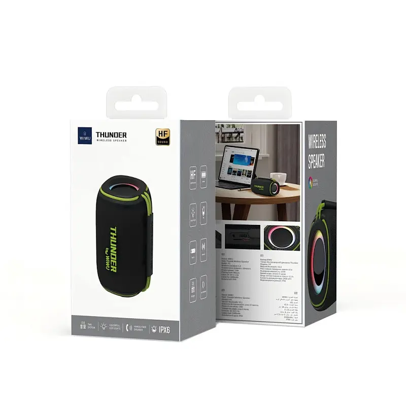 Bluetooth Колонка WIWU H5 Thunder Wireless Portable Speaker Black - фото 2
