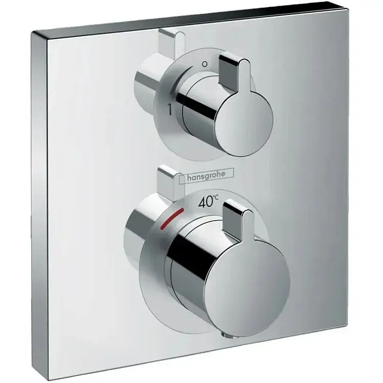 Термостат для душу Hansgrohe прихованого монтажу Ecostat Square із запірним вентилем хром 15712000