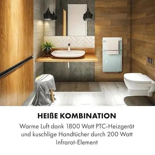 Инфракрасный обогреватель для ванной комнаты Klarstein Hot Spot Crystal Flow LED(10035035) - фото 2