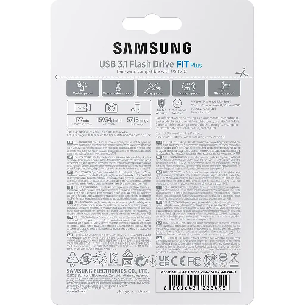 USB флеш-накопичувач Samsung Fit Plus 64GB USB-A 3.1 Gen 1 (MUF-64AB/APC) [114095] - фото 8