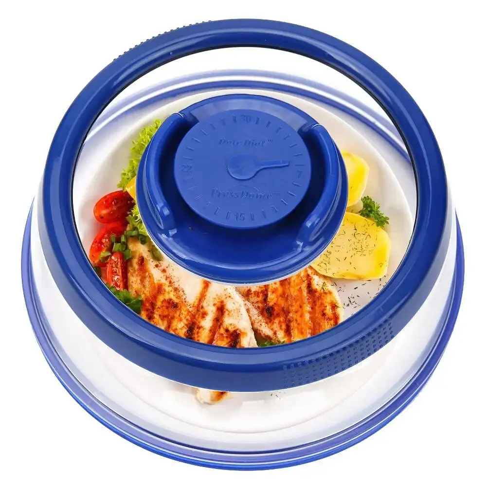 Вакуумна багаторазова кришка для продуктів Vacuum Food Sealer 19 см, A-plus Синій 85747 - фото 4