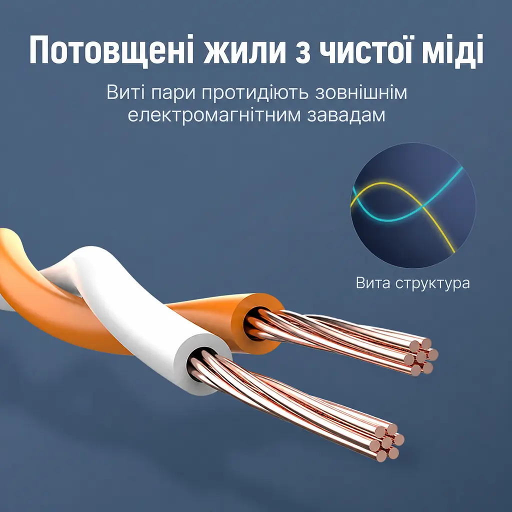 Мережевий патч-корд Ethernet Vention 10 м LAN-кабель штекери RJ45 8P8C на обох кінцях Cat.7 10 Гбіт/с 10 Гбіт/с лише якщо обидва порти підтримують цей режим смуга пропускання 600 МГц екранування алюмінієвою фольгою та металевим обплетенням чорний із фіолетовими та золотистими акцентами роз’ємів (ICDBL) - фото 5
