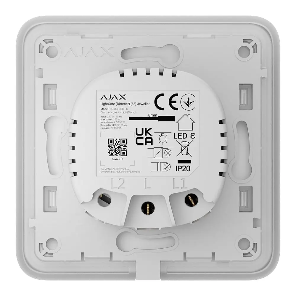 Розумний димерний вимикач світла Ajax LightSwitch (Dimmer) Black (26-00551) - фото 3