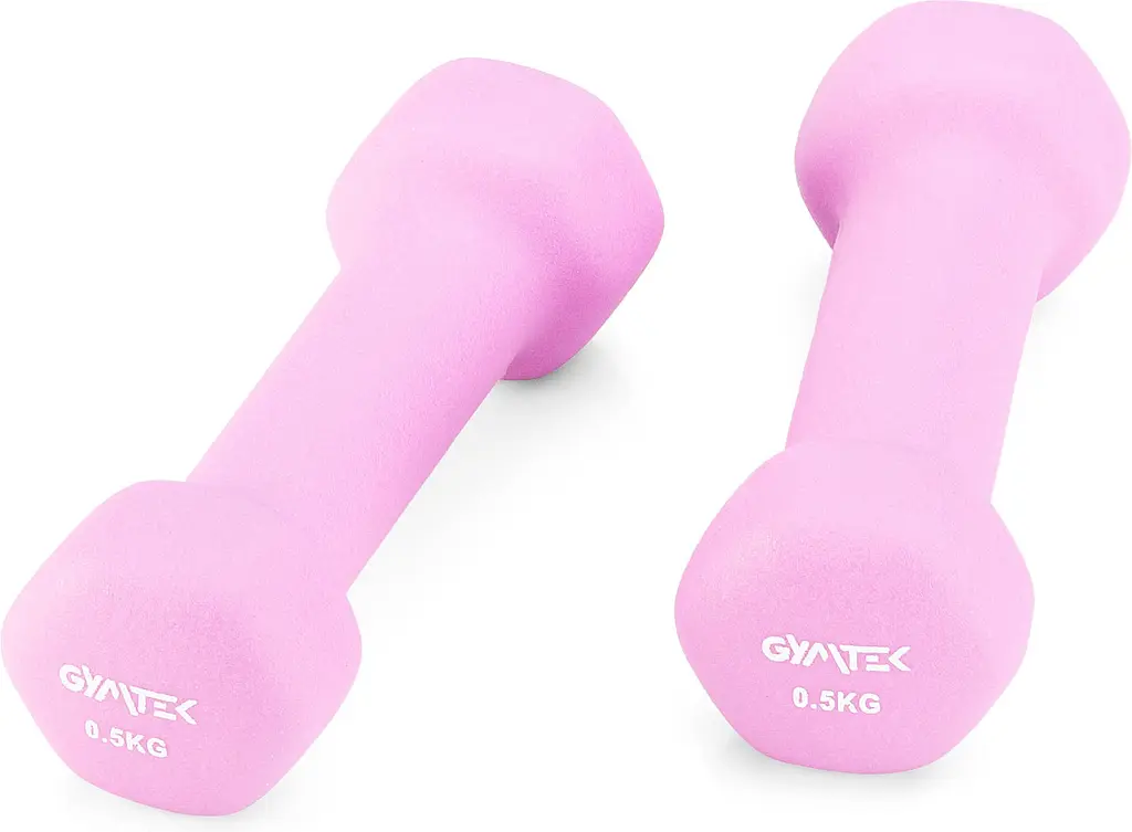 Гантели для фитнеса неопреновые Gymtek Hex 2х0,5кг розовый - фото 8