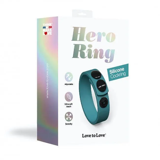 Ерекційне кільце Love To Love Hero Ring Teal Me, регульоване за допомогою кнопок - фото 7