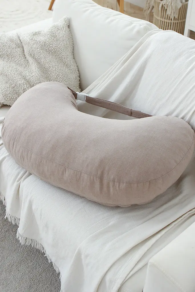 Зручна подушка для годування немовляти з бавовни Юла Мама Бежевий - фото 7
