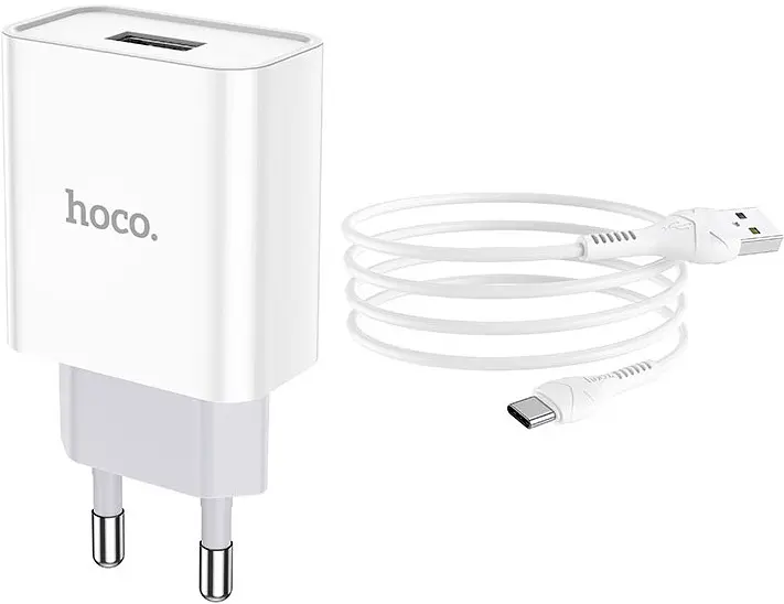 Зарядний пристрій HOCO C81A Asombroso single port charger set Type-C white - фото 4