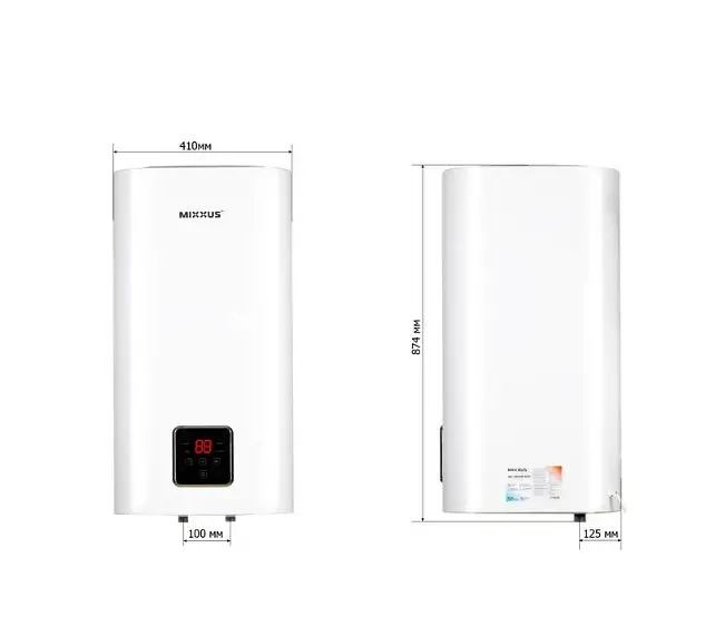Водонагреватель Mixxus EWH-13080 CUBE WET(V) 80 л, 2 кВт, мокрый ТЭН, вертикальный, квадратный, белый (WH0612) - фото 3