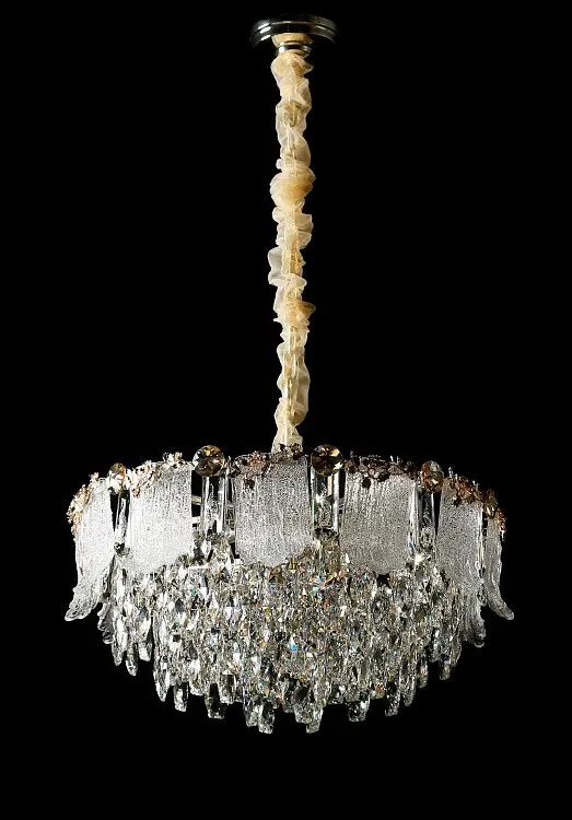 Велика золота підвісна люстра з кришталевим декором Splendid Ray L8251/580*H290/11, 58 см на 11 ламп E14 - фото 2