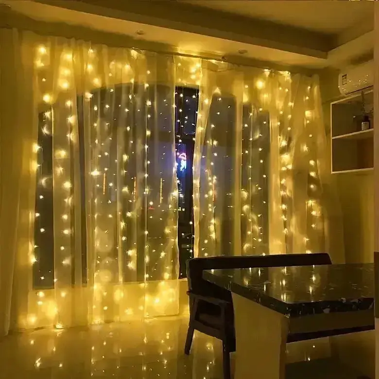 Світлодіодна гірлянда-водоспад Сіточка XPRO 3x3 м 300 LED теплий білий світло IP44 (234564306_377) - фото 5