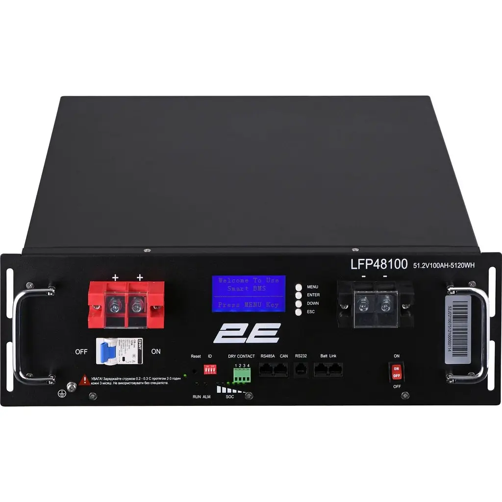 Акумулятор 2E LiFePO4 48 В (51.2 В/100 А·год/5120 Вт·год) (2E-LFP48100-LCD) [175626] - фото 2