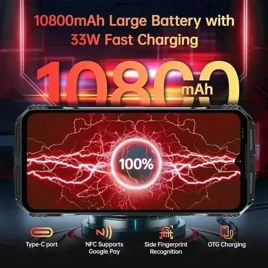 Смартфон Doogee S118 Pro 8/512Gb black red с NFC и АКБ 10800 мАч  - фото 5