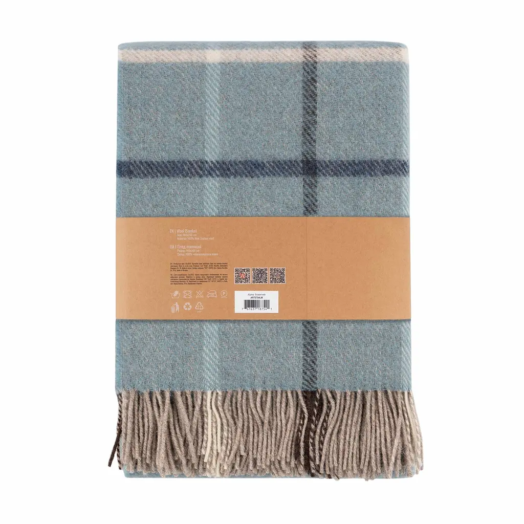 Плед Ardesto Leonardo Alpina 100% шерсть голубой 140 x 200 см (ART0704LM) - фото 2