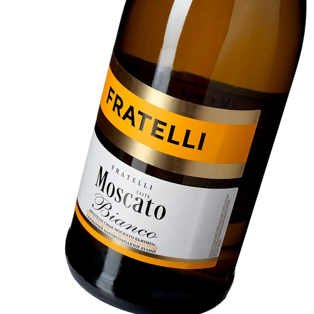 Напій винний Fratelli taste Moscato Bianco білий напівсолодкий слабоалкогольний газований 6-6.9% 0.75 л  - фото 6