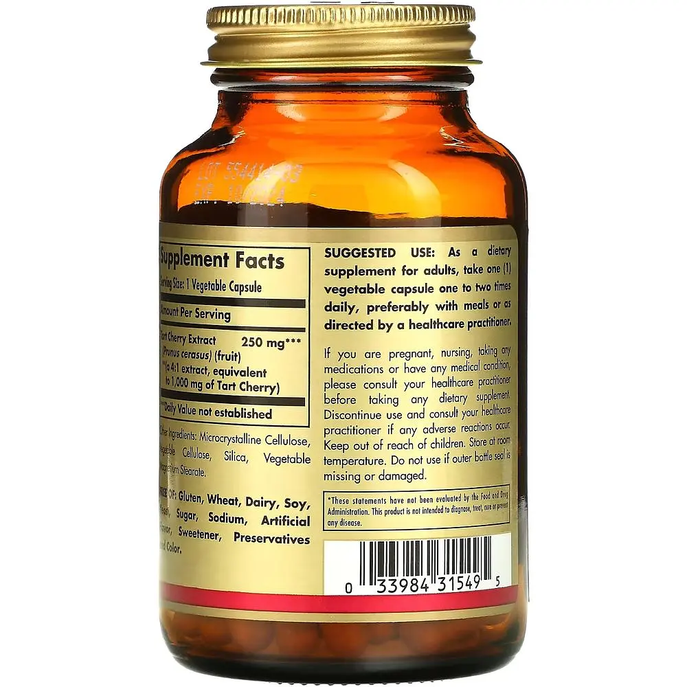 Екстракт терпкої вишні Solgar Tart Cherry Extract 1000 мг 90 капсул - фото 3