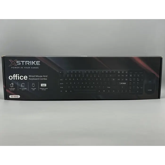 Комплект дротовий XSTRIKE X-1012, клавіатура та миша, USB, мембранна клавіатура, чорний - фото 5