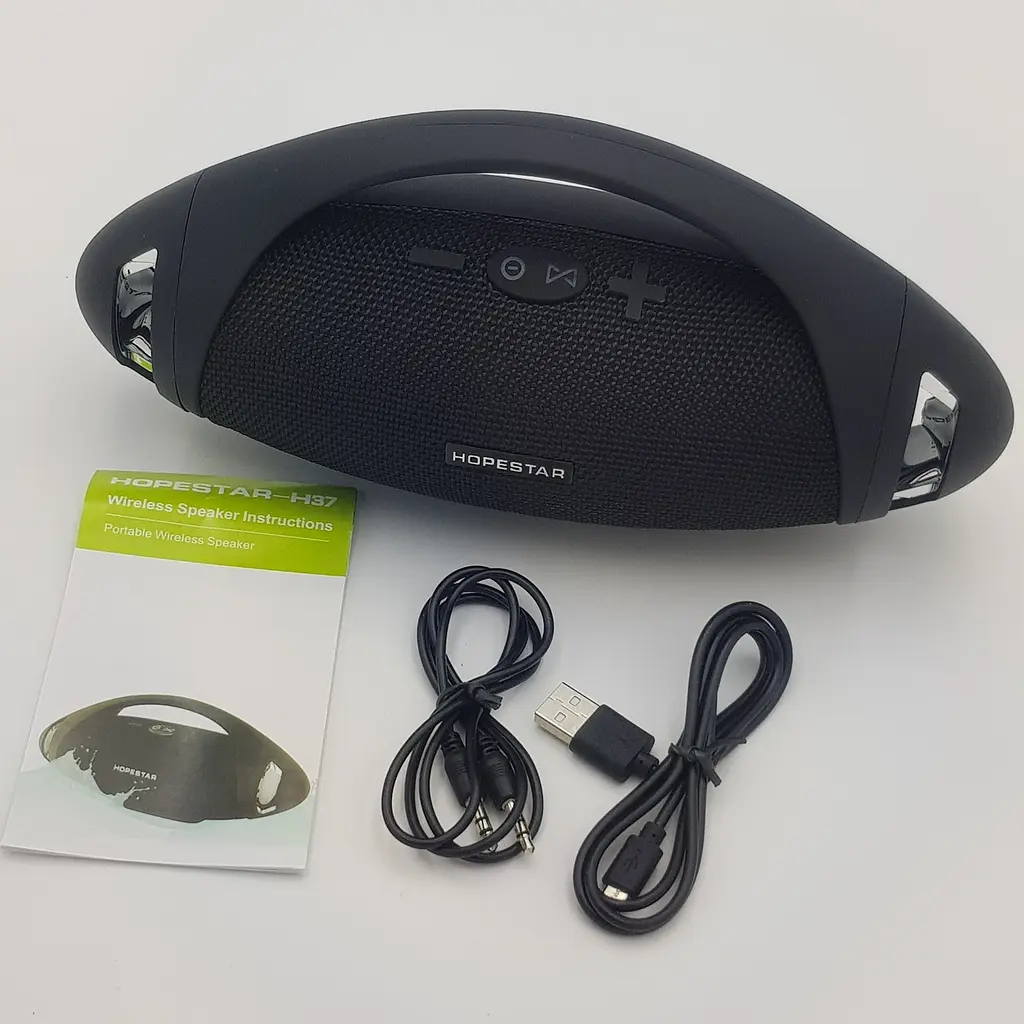 Бездротова акумуляторна колонка Bluetooth акустика FM MP3 AUX USB Hopestar H37 чорна - фото 2