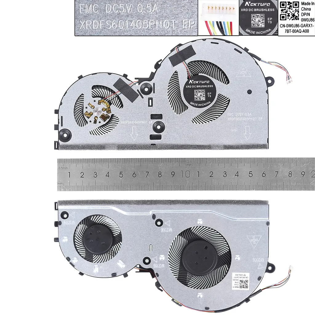 Вентилятор для Lenovo Ideapad 330-15ICH 81FK 330-17ICH 81FL, (5F10R46698, DFS531005PL0T FKPR DFS561405PL0T, DC28000DLF0, Аналог) - фото 3