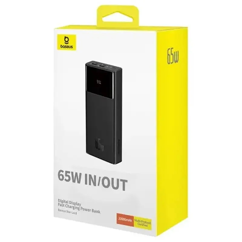 Портативний ЗП Power Bank Baseus Star-Lord Digital Display 65W 20000 mAh (P10022906113-00) Cluster Black - фото 8