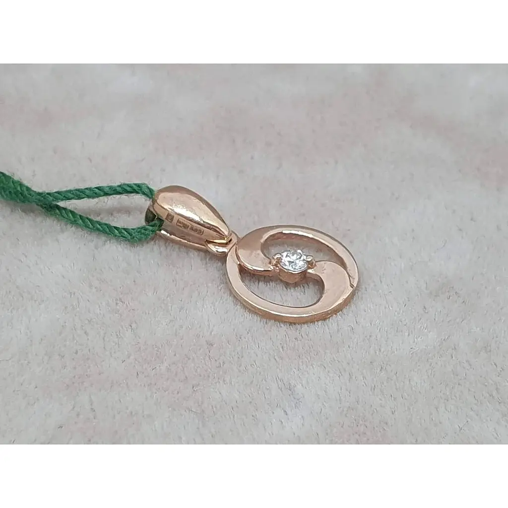 Золота підвіска ЮЗ "Багет" з діамантом. S31032 - фото 2